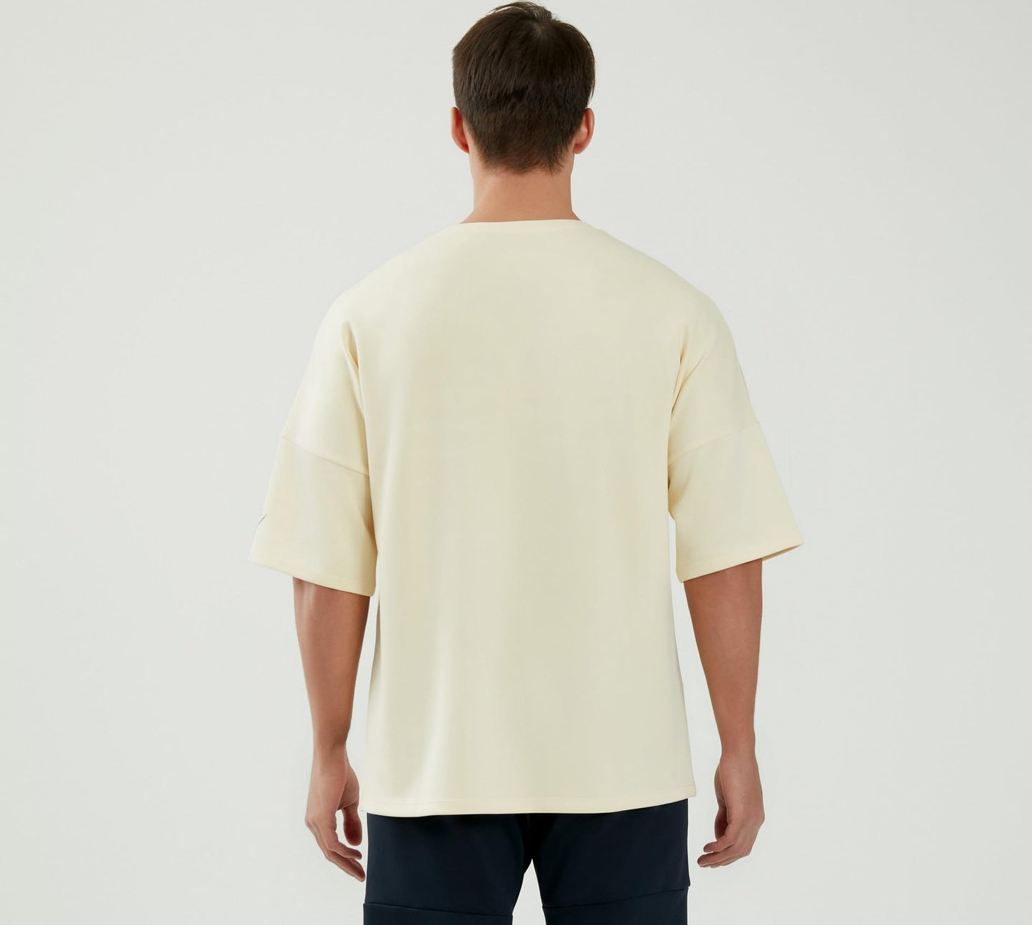 WORWE Camiseta de Manga Corta para Hombre Sports Fashion Estilo Hombro Gran caido Oversize Transpirable Secado Rapido Cuello Redondo Gym Deportiva Moda Calle