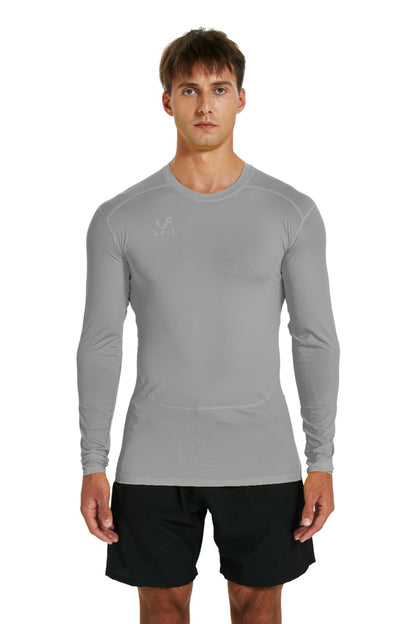 VF VFIT Men's Compression Shirt Long Sleeve Sports Fitness Running Breathable Quick Dry Gym Elastic Fitted Thermal Base Layer