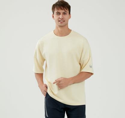 WORWE Camiseta de Manga Corta para Hombre Sports Fashion Estilo Hombro Gran caido Oversize Transpirable Secado Rapido Cuello Redondo Gym Deportiva Moda Calle