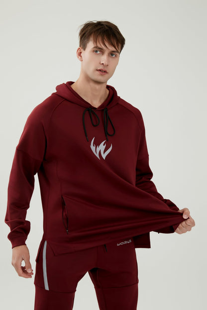 WORWE Sudadera Manga Larga con Capucha Hombre termica Secado rapido Gym Moda Deportiva Anti-UV Transpirable versión Suelto Oversize Nuevo Tejido de Alto Rendimiento