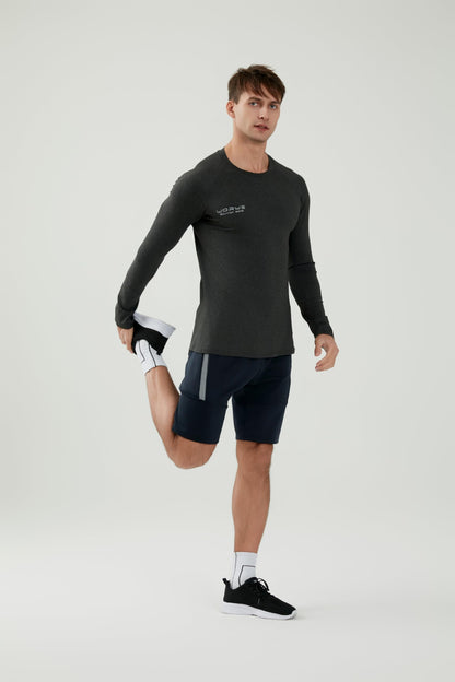 WORWE Camiseta Manga Larga Hombre Entallado Cuerpo Termica Sports Fashion Secado rapido Transpirable Gym Fitness Running Gimnasio Moda-Deportiva Anti-UV Cuello Redondo Compresion