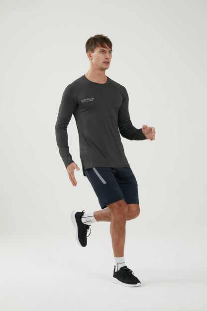 WORWE Camiseta Manga Larga Hombre Entallado Cuerpo Termica Sports Fashion Secado rapido Transpirable Gym Fitness Running Gimnasio Moda-Deportiva Anti-UV Cuello Redondo Compresion
