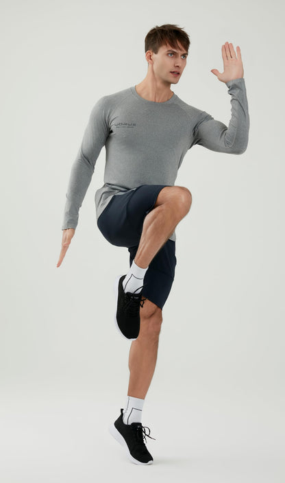 WORWE Camiseta Manga Larga Hombre Entallado Cuerpo Termica Sports Fashion Secado rapido Transpirable Gym Fitness Running Gimnasio Moda-Deportiva Anti-UV Cuello Redondo Compresion