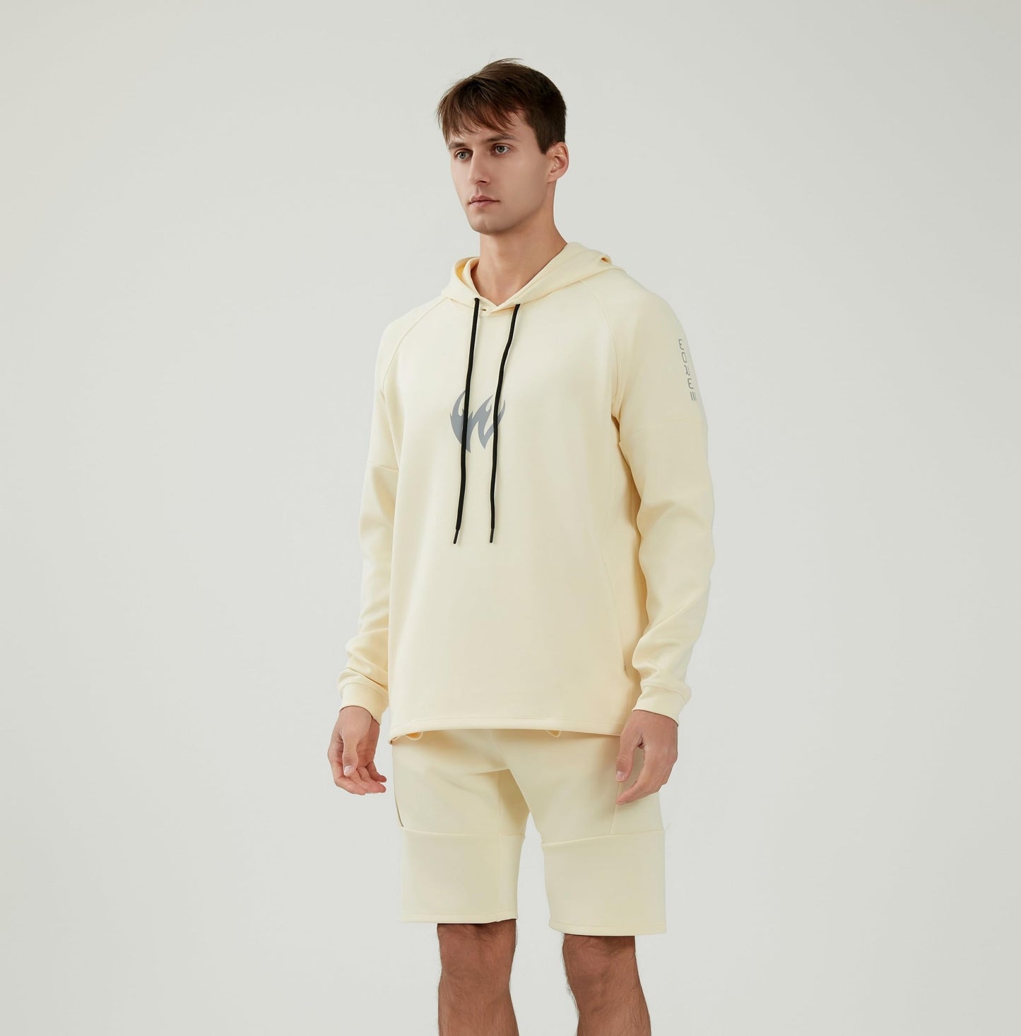 WORWE Sudadera Manga Larga con Capucha Hombre termica Secado rapido Gym Moda Deportiva Anti-UV Transpirable versión Suelto Oversize Nuevo Tejido de Alto Rendimiento