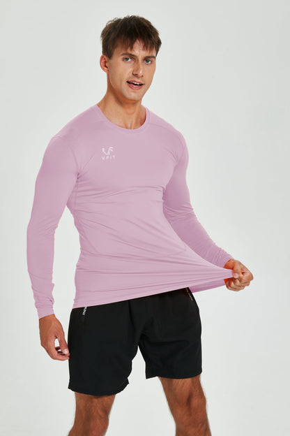 VF VFIT Men's Compression Shirt Long Sleeve Sports Fitness Running Breathable Quick Dry Gym Elastic Fitted Thermal Base Layer