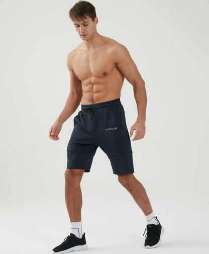 WORWE Pantalones Cortos para Hombre de Entrenamiento con Bolsillos con Cremallera para Correr, Gimnasio, Yoga, Crossfit