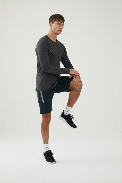 WORWE Camiseta Manga Larga Hombre Entallado Cuerpo Termica Sports Fashion Secado rapido Transpirable Gym Fitness Running Gimnasio Moda-Deportiva Anti-UV Cuello Redondo Compresion