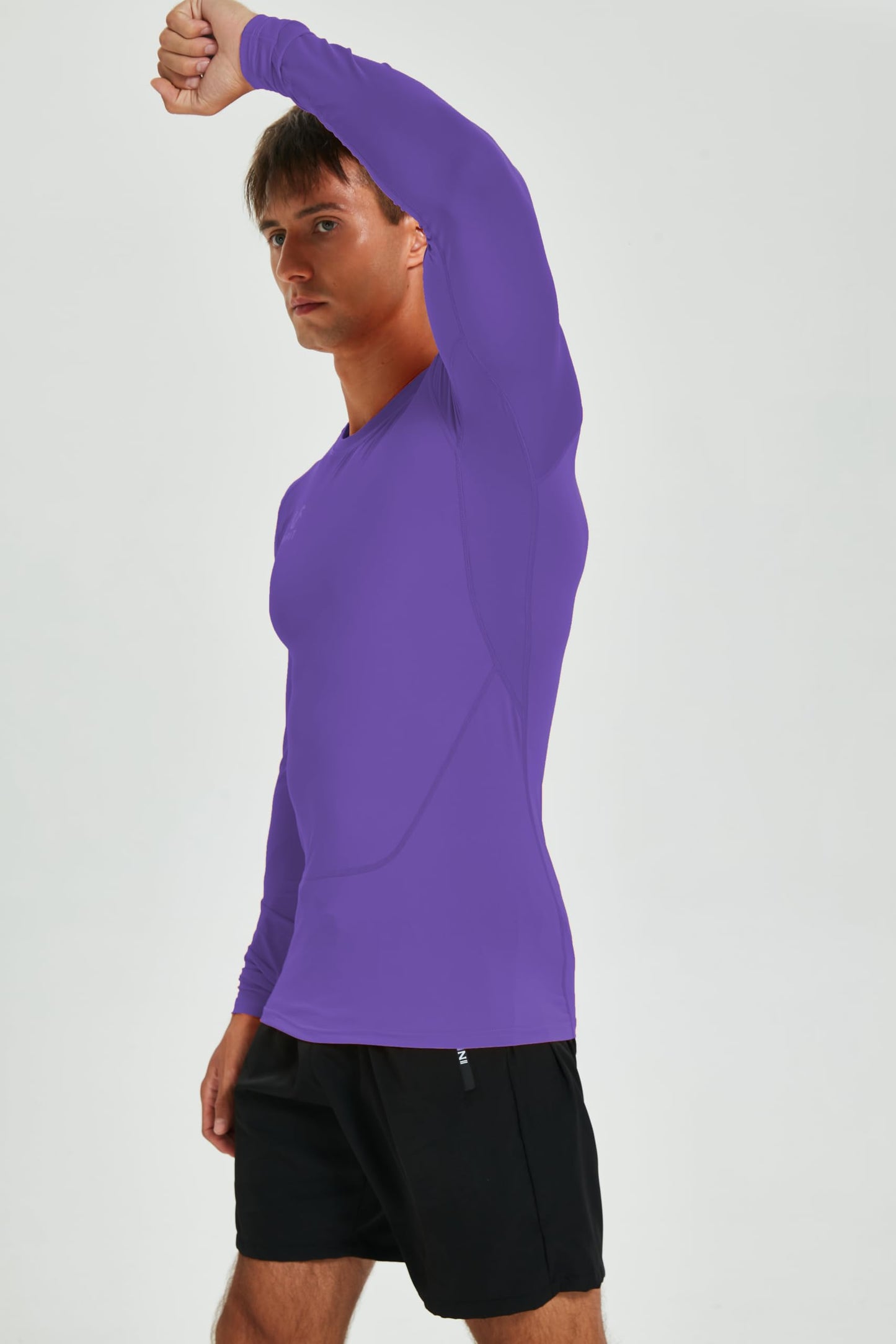 VF VFIT Men's Compression Shirt Long Sleeve Sports Fitness Running Breathable Quick Dry Gym Elastic Fitted Thermal Base Layer