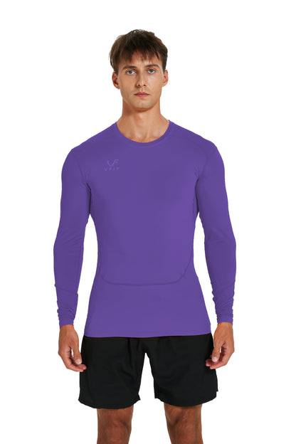 VF VFIT Men's Compression Shirt Long Sleeve Sports Fitness Running Breathable Quick Dry Gym Elastic Fitted Thermal Base Layer