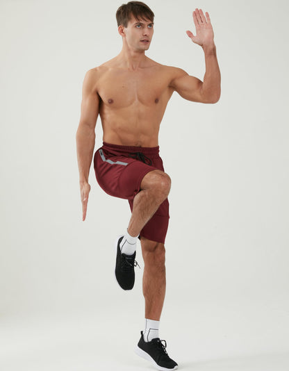 WORWE Pantalones Cortos para Hombre de Entrenamiento con Bolsillos con Cremallera para Correr, Gimnasio, Yoga, Crossfit