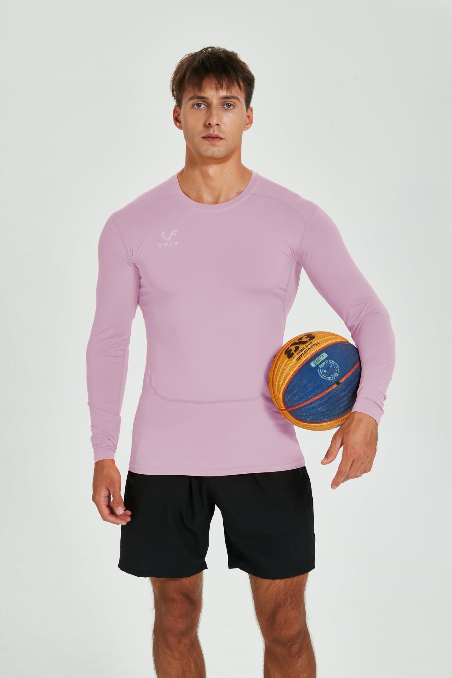 VF VFIT Men's Compression Shirt Long Sleeve Sports Fitness Running Breathable Quick Dry Gym Elastic Fitted Thermal Base Layer