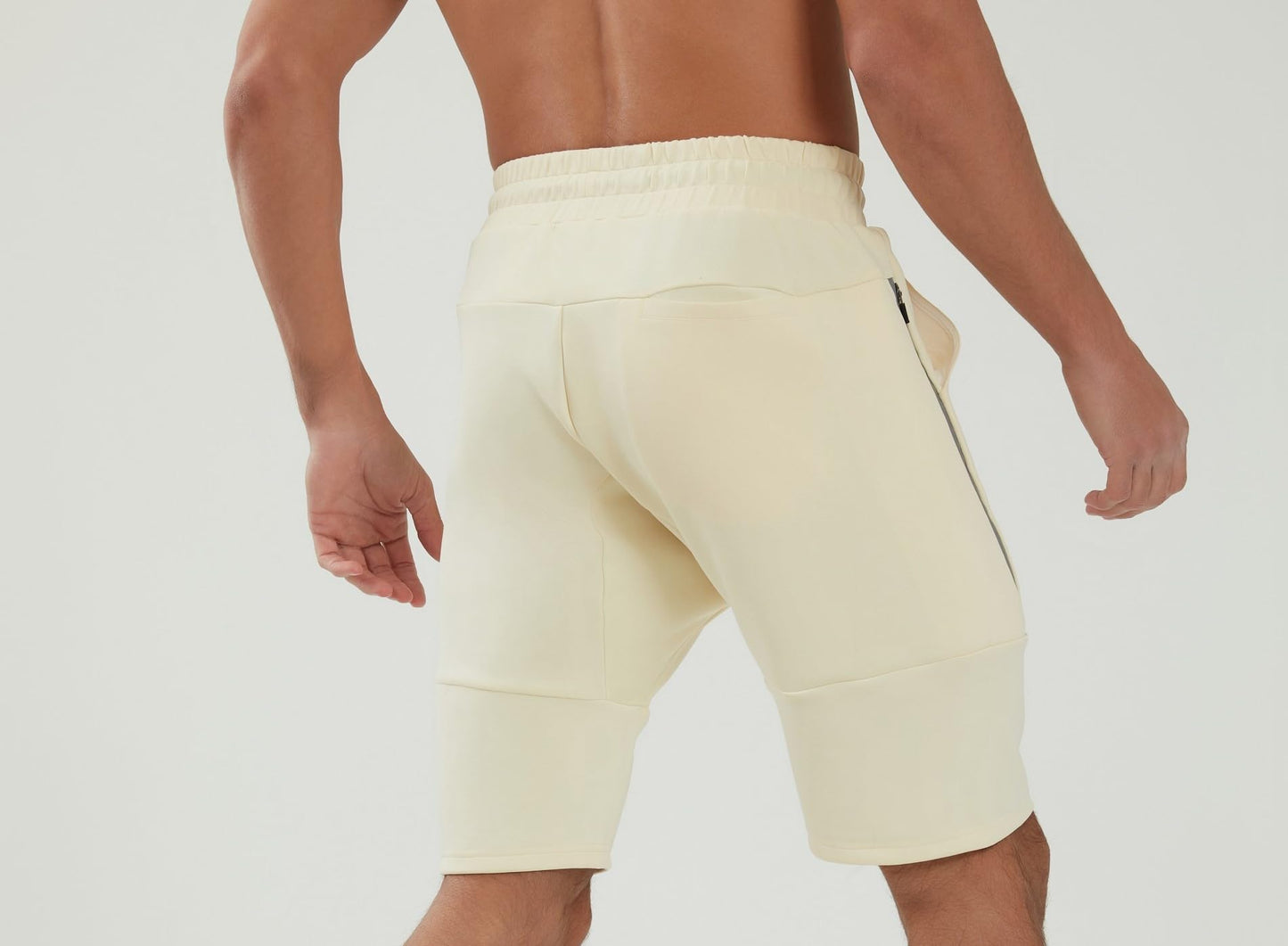 WORWE Pantalones Cortos para Hombre de Entrenamiento con Bolsillos con Cremallera para Correr, Gimnasio, Yoga, Crossfit