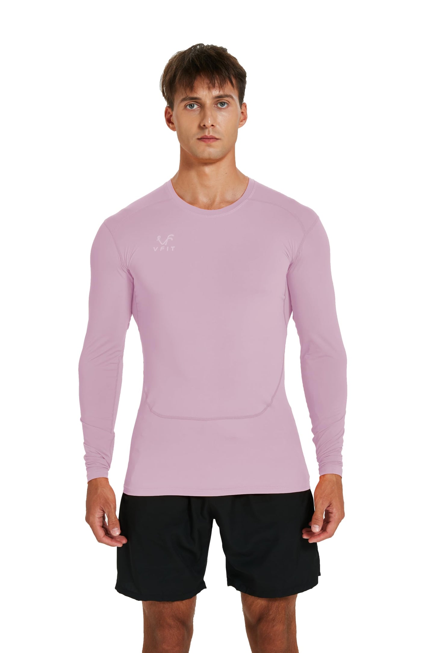 VF VFIT Men's Compression Shirt Long Sleeve Sports Fitness Running Breathable Quick Dry Gym Elastic Fitted Thermal Base Layer
