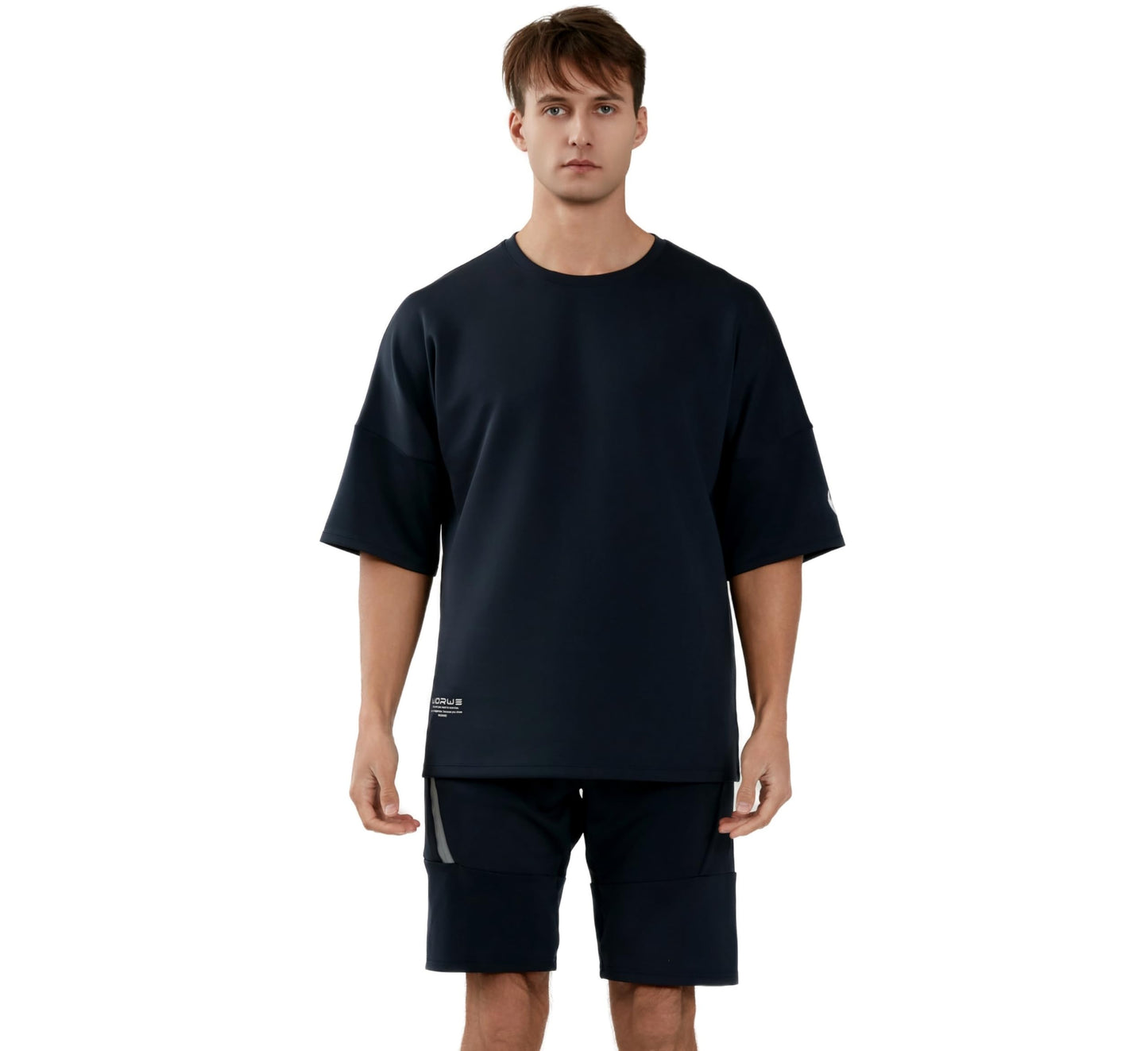 WORWE Camiseta de Manga Corta para Hombre Sports Fashion Estilo Hombro Gran caido Oversize Transpirable Secado Rapido Cuello Redondo Gym Deportiva Moda Calle