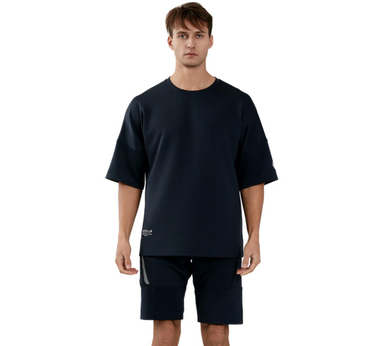 WORWE Camiseta de Manga Corta para Hombre Sports Fashion Estilo Hombro Gran caido Oversize Transpirable Secado Rapido Cuello Redondo Gym Deportiva Moda Calle