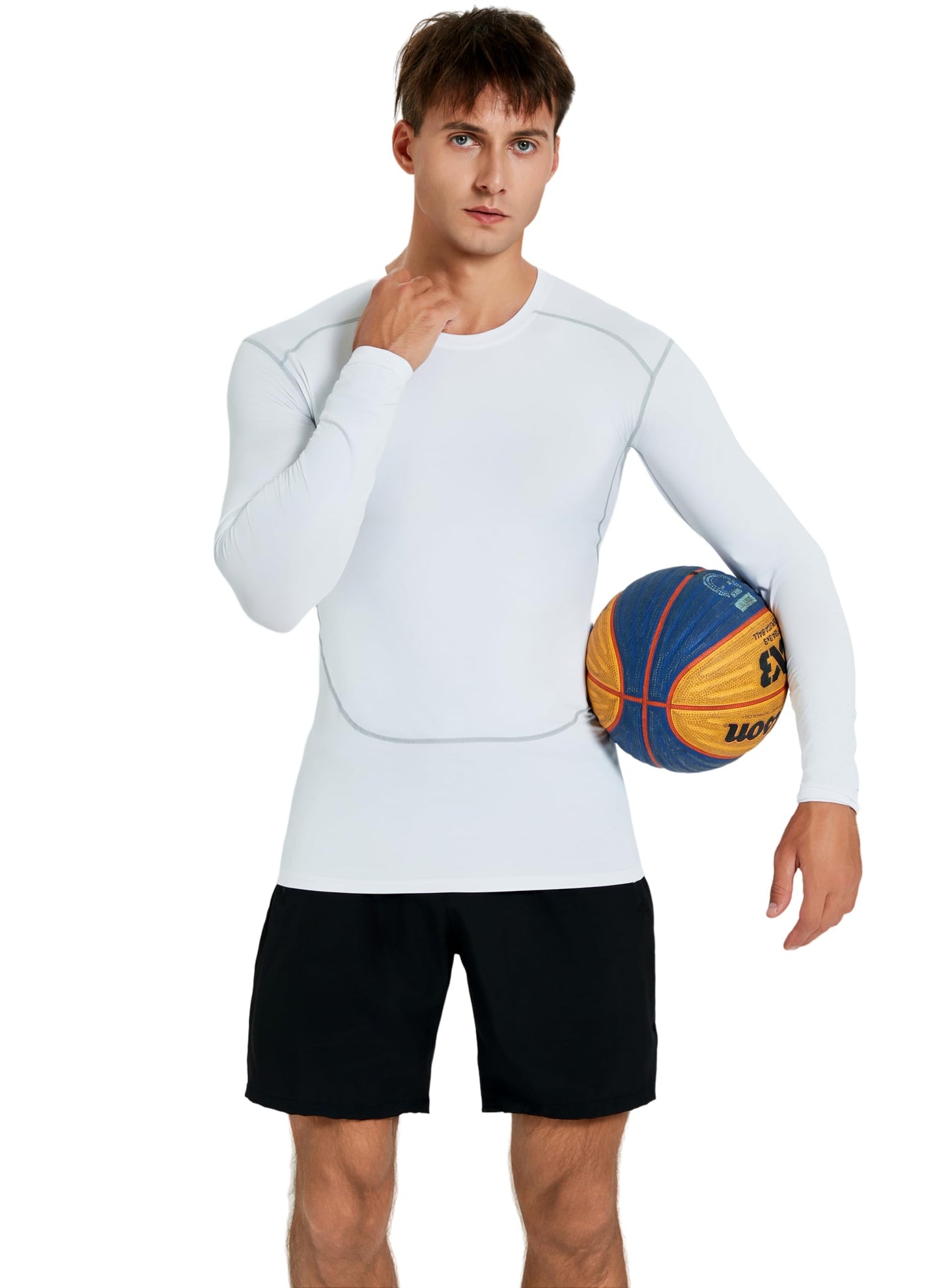 VF VFIT Men's Compression Shirt Long Sleeve Sports Fitness Running Breathable Quick Dry Gym Elastic Fitted Thermal Base Layer