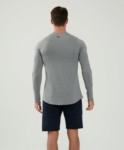 WORWE Camiseta Manga Larga Hombre Entallado Cuerpo Termica Sports Fashion Secado rapido Transpirable Gym Fitness Running Gimnasio Moda-Deportiva Anti-UV Cuello Redondo Compresion