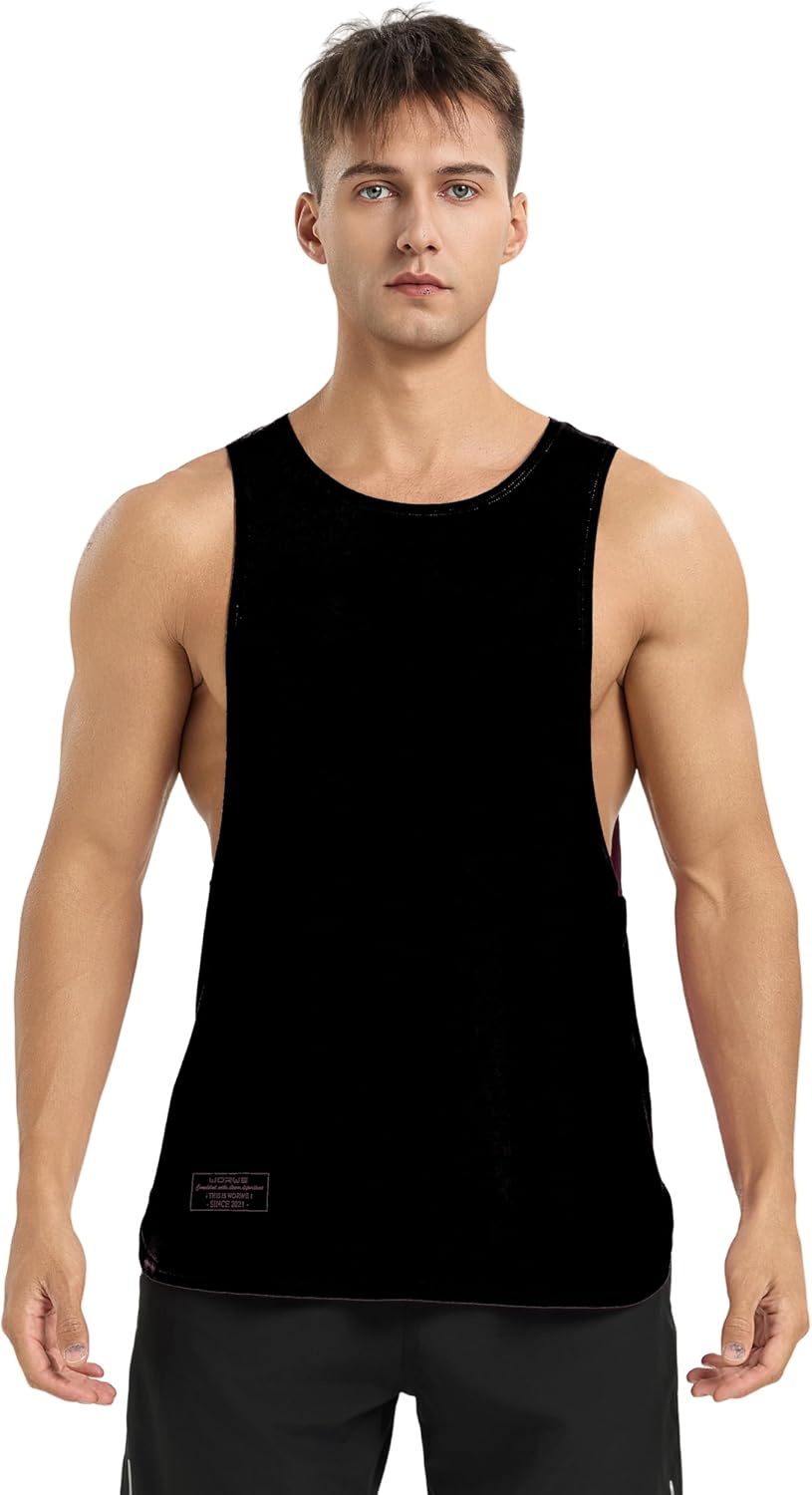 WORWE Camiseta sin Mangas Hombre Tirante Vida Cotidiana Fashion Entrenamiento Gimnasio Running Tanspirable Secado rapido Deportiva Chaleco Antibacteriano y Desodorante