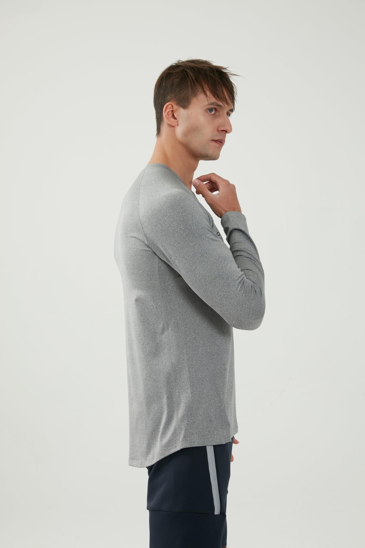 WORWE Camiseta Manga Larga Hombre Entallado Cuerpo Termica Sports Fashion Secado rapido Transpirable Gym Fitness Running Gimnasio Moda-Deportiva Anti-UV Cuello Redondo Compresion