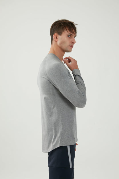 WORWE Camiseta Manga Larga Hombre Entallado Cuerpo Termica Sports Fashion Secado rapido Transpirable Gym Fitness Running Gimnasio Moda-Deportiva Anti-UV Cuello Redondo Compresion