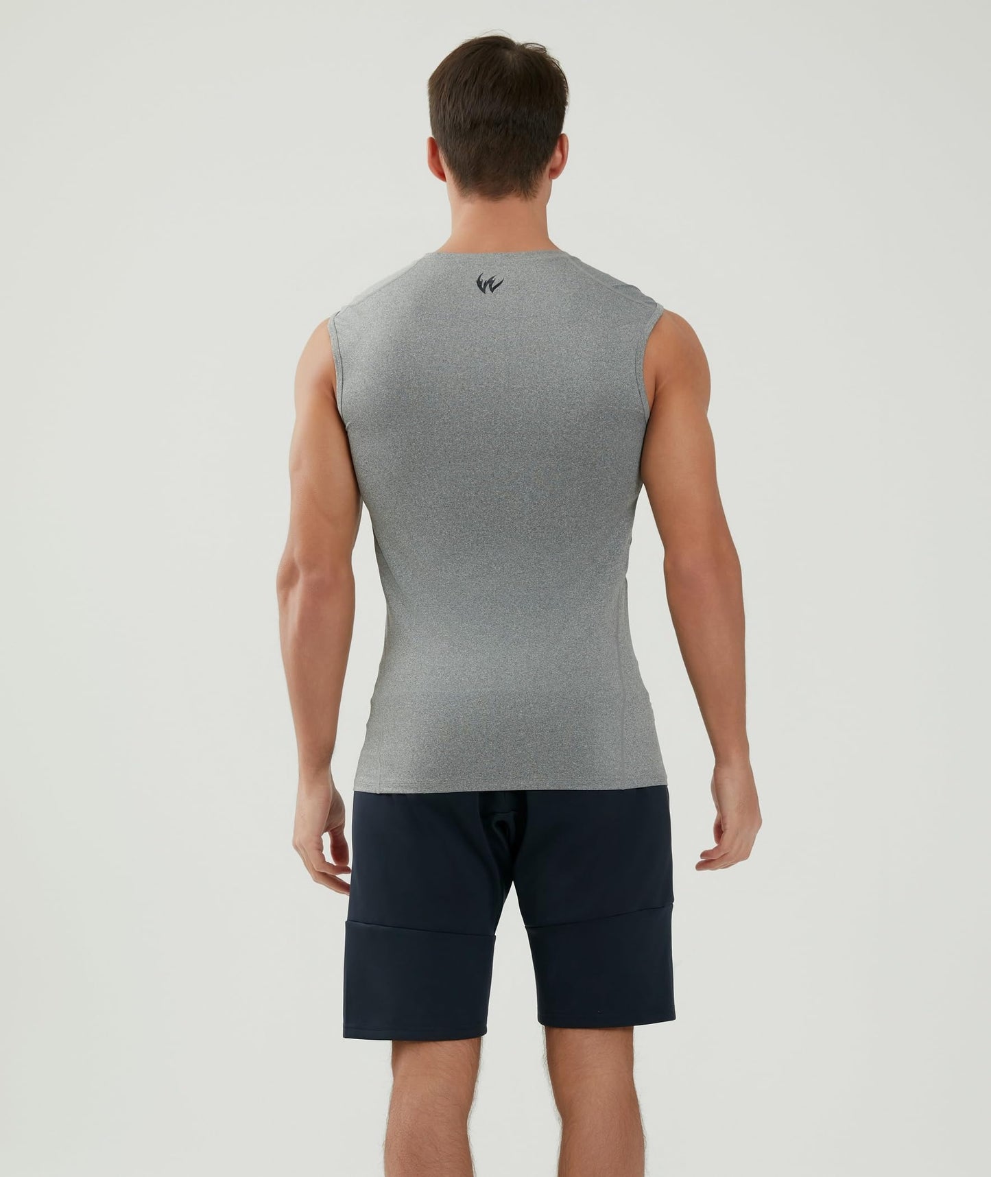 WORWE Camiseta sin Manga Hombre Compresion V-Cuello Deportiva-Moda Fitness Secado rapido Transpirable Anti-UV Tirante Top Cuello Pico