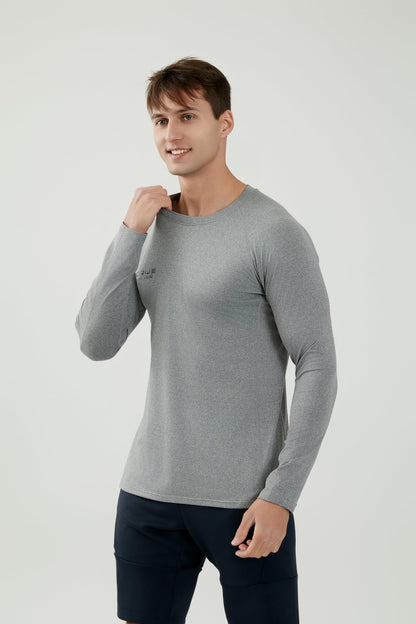 WORWE Camiseta Manga Larga Hombre Entallado Cuerpo Termica Sports Fashion Secado rapido Transpirable Gym Fitness Running Gimnasio Moda-Deportiva Anti-UV Cuello Redondo Compresion