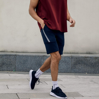 WORWE Pantalones Cortos para Hombre de Entrenamiento con Bolsillos con Cremallera para Correr, Gimnasio, Yoga, Crossfit