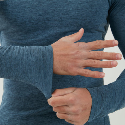 WORWE Camiseta Compresion Manga Larga Hombre Termica Cuello-V Moda-Deportiva Secado rapido Transpirable Fitness Running Anti-UV